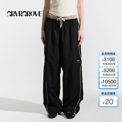 GROVE官方旗舰店2025夏日新款女休闲梭织长裤时尚直筒裤 GM5PT02M