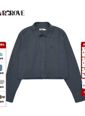 【博主同款】GROVE2025FW秋季新款格纹长袖衬衫翻领女款 GF5SH01C