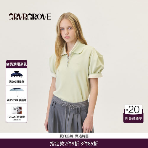GRVR GROVE官方旗舰店2026PS春季短袖POLO衫韩系套头衫 GP26TSC65