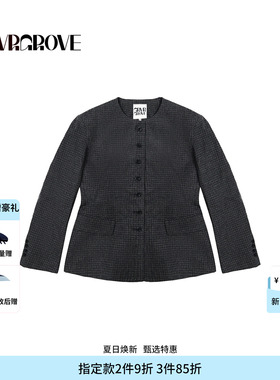 GROVE官方旗舰店 FW 秋季新品圆领外套复古格纹 GCF5CT01