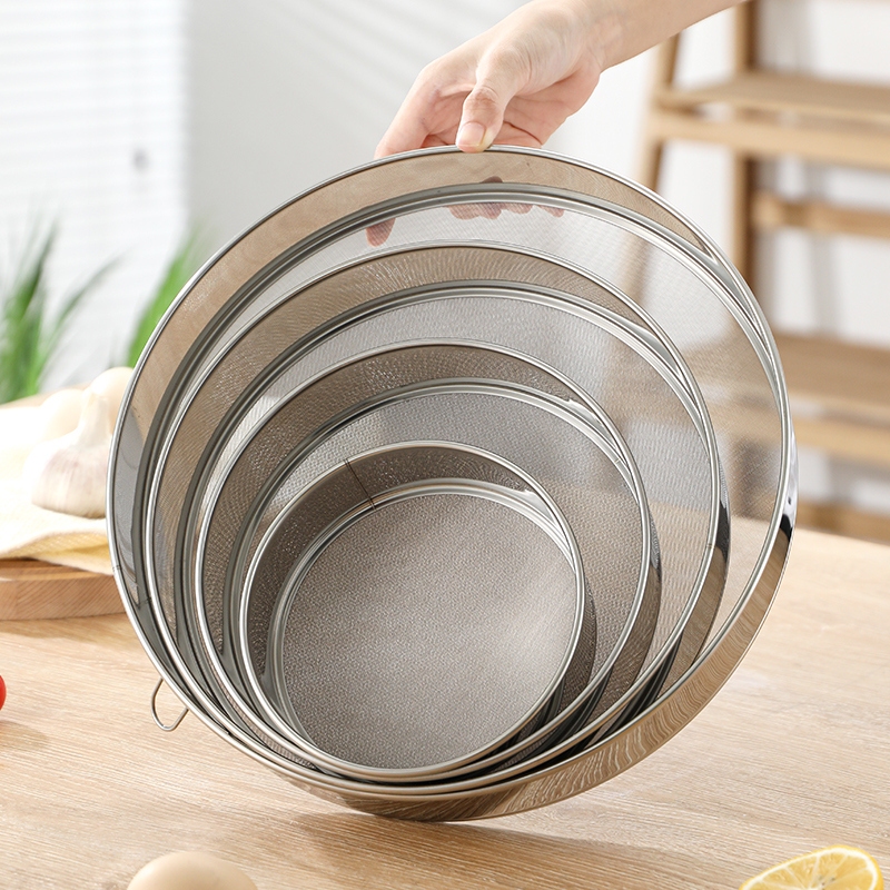 热销304不锈钢筛子面粉筛家用烘焙工具筛网过滤网筛粉器面箩手持