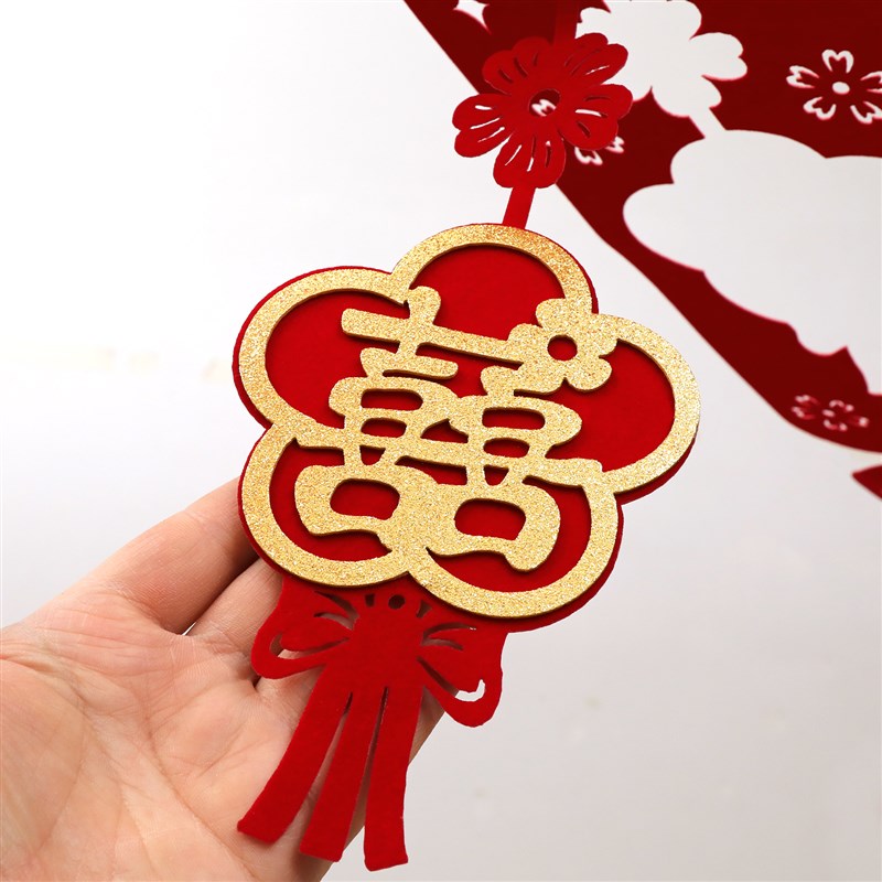 热销婚房装饰拉花结婚用品场景布置婚礼吊顶装扮婚庆客厅卧室拉旗