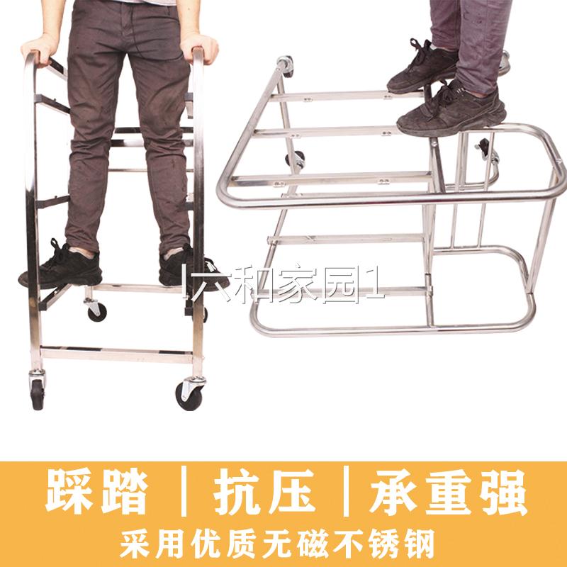 。手推车商用收碗车收餐车不锈钢餐盘垃圾收纳推车饭厅饭店餐具收