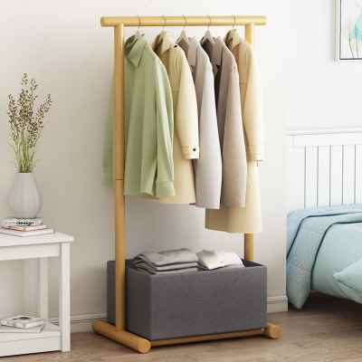 厂销实木衣帽架落地卧室挂衣架可移动单杆式家用收纳简易房间衣服