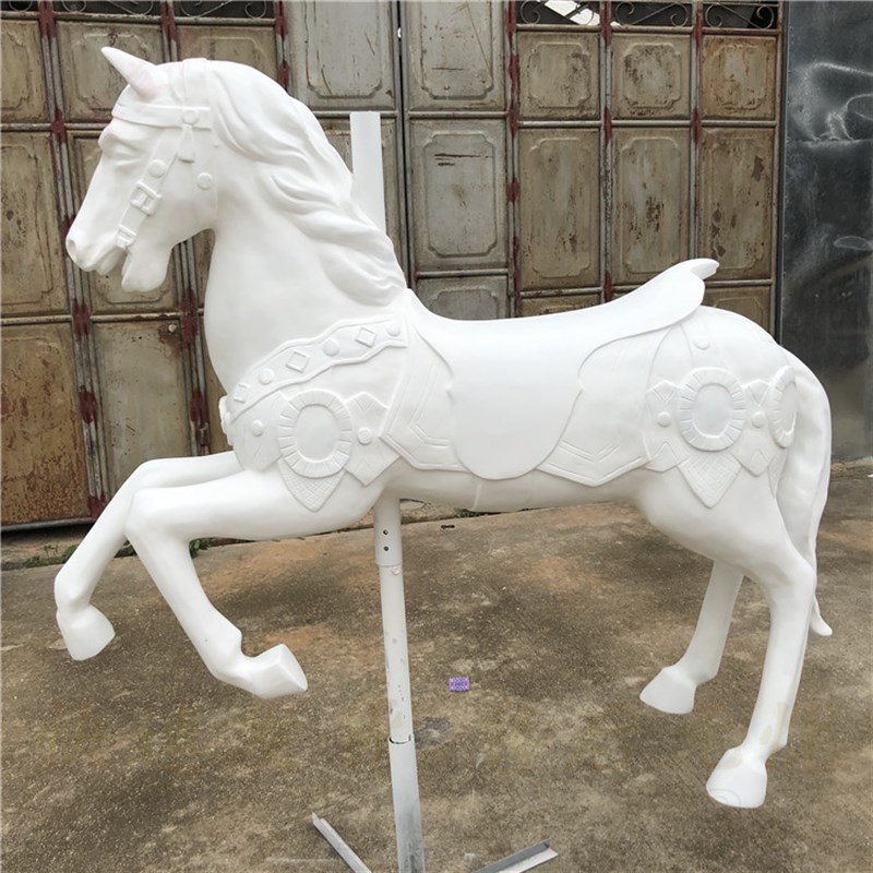 旋转木马大型摆件玻璃钢雕塑婚庆摄影道具马网红落地装饰独角兽马