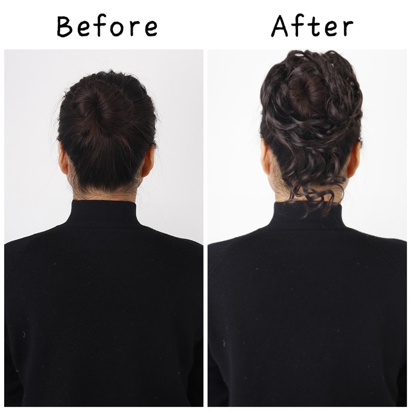 新品AZQUEEN Synthetic Hair Bun Extensions Chignon Blonde Bro
