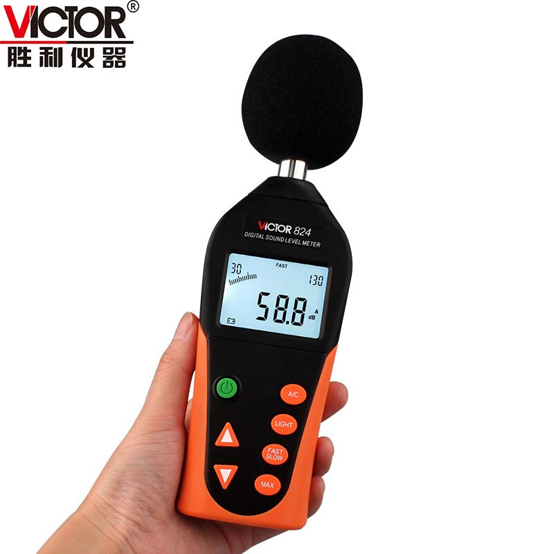 。噪声测试仪VC824C高精度噪音仪声级计音量检测仪分贝仪器834B