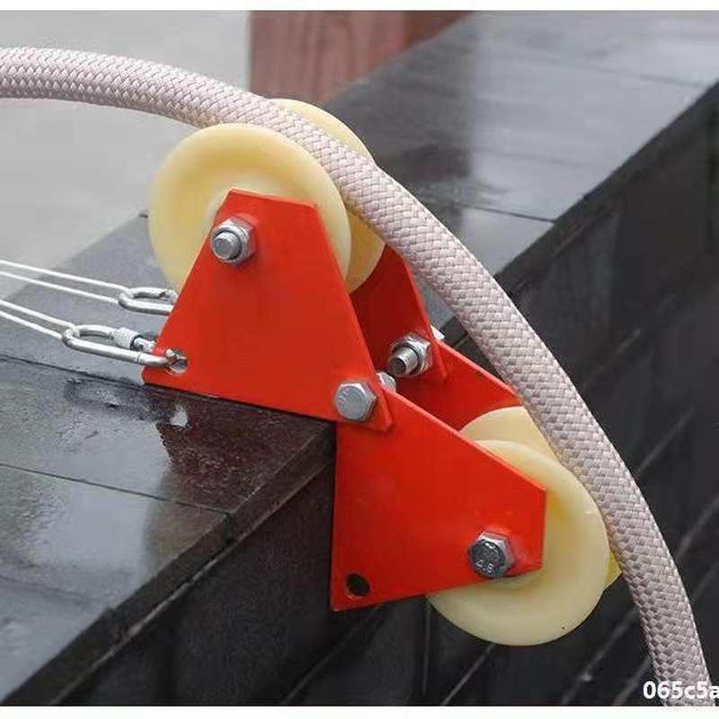 高空作业手动滑轮蜘蛛人专用收绳器护绳轮定滑轮放绳收绳卡墙角