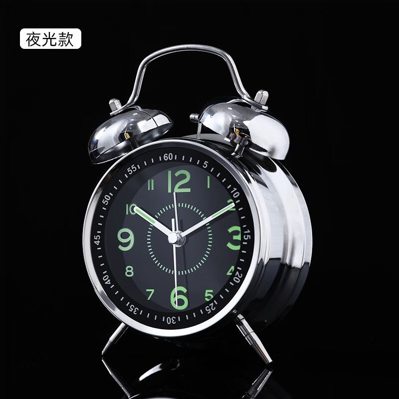 曲彤大声机械小闹钟儿童定时闹铃学生学习用钟表床头闹表桌面夜灯