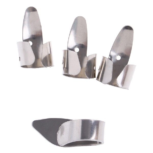 4pcs Stainless Steel 1 Thumb And 3 Finger Nail Guitar Picks