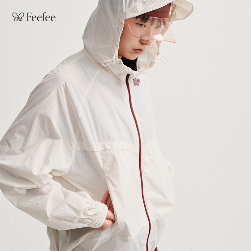 Feefee复古连帽休闲冰感夹克外套