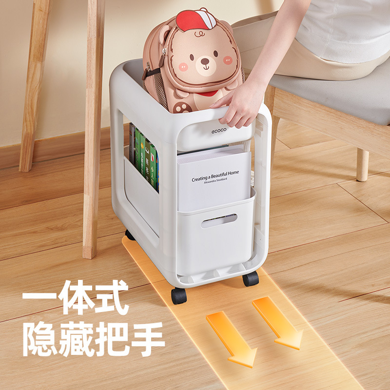 书包置物架可移动小推车书本收纳架家用多层桌下学生放包滑轮柜