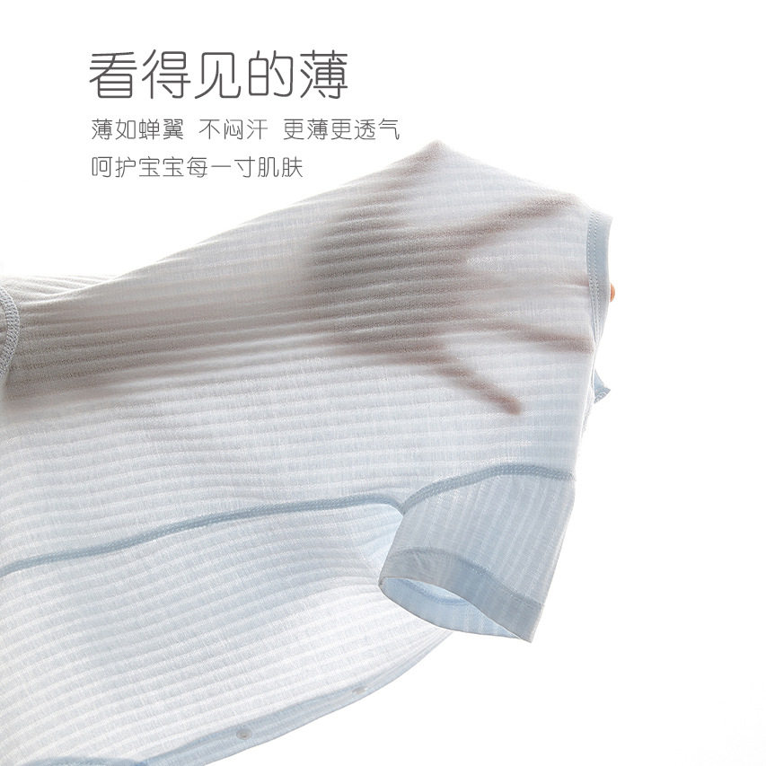 婴儿衣服夏季新生儿短袖连体衣纯棉女宝宝超薄款夏装男宝哈衣爬服