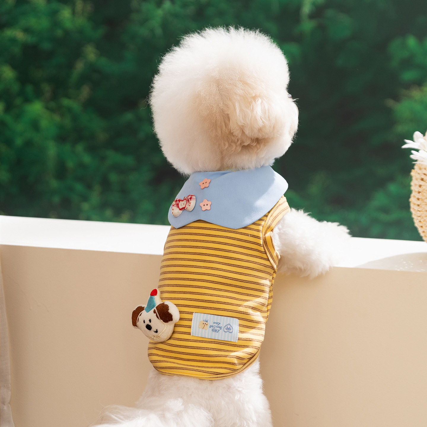 春夏季狗狗衣服立体玩偶条纹薄款中小型犬背心小狗凉凉衣宠物服饰
