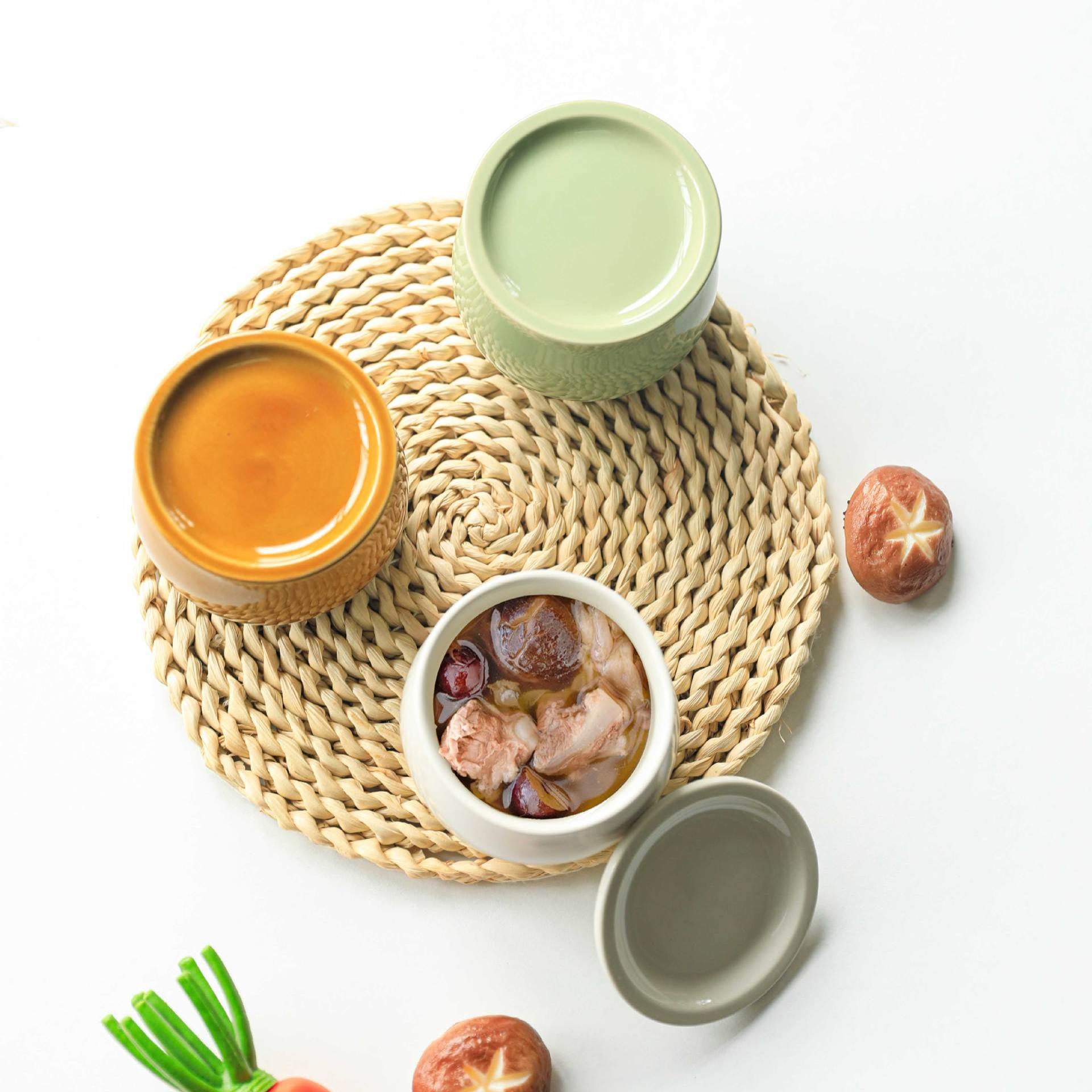 瓦罐煨汤炖盅家用商用隔水炖一人蒸蛋带盖炖罐沙县小吃陶瓷煲汤罐