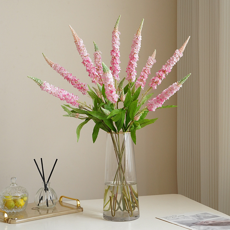 现货假花绢布婚礼装饰小清新仿真植物单枝长杆薰衣草