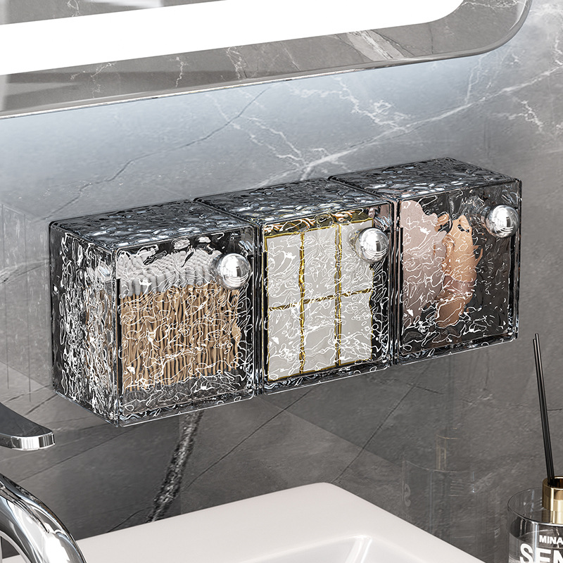 口红收纳盒壁挂家用浴室卫生间化妆品镜柜棉签小杂物收纳置物架