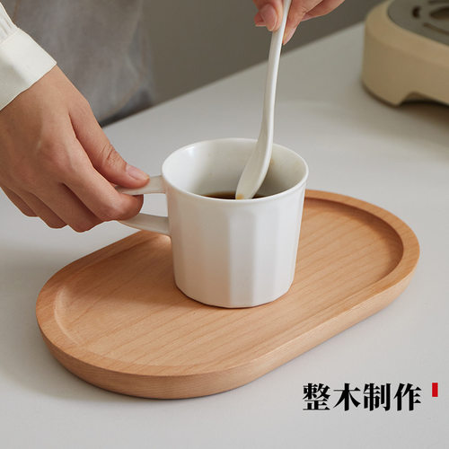 日式椭圆木质托盘实木长方形餐盘黑胡桃餐具下午茶咖啡小托盘