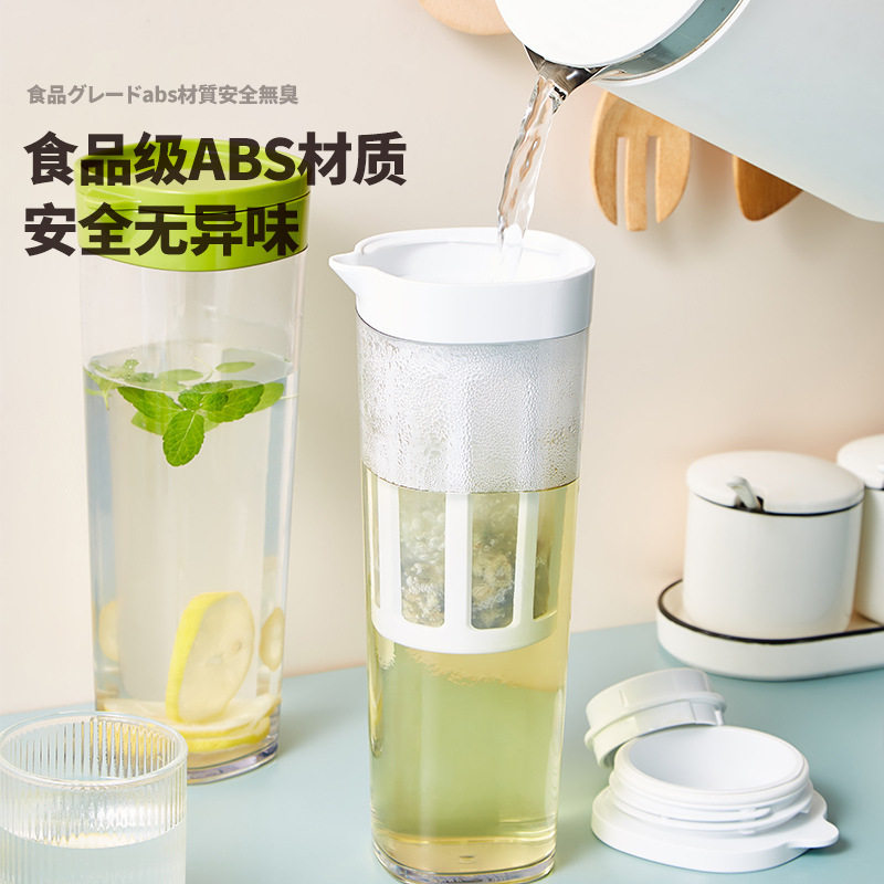 大容量冷水壶日式凉白开水瓶耐高温凉水壶冷萃咖啡杯带滤网泡茶壶