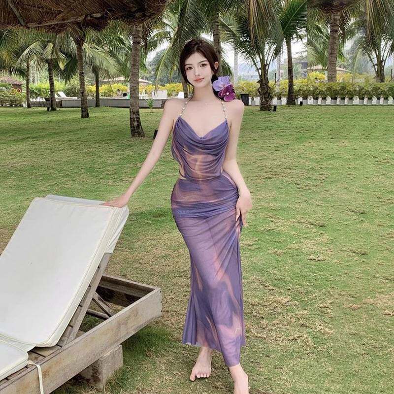 比基尼三件套2024新款仙气保守遮肚显瘦ins风温泉泳衣女夏高级感