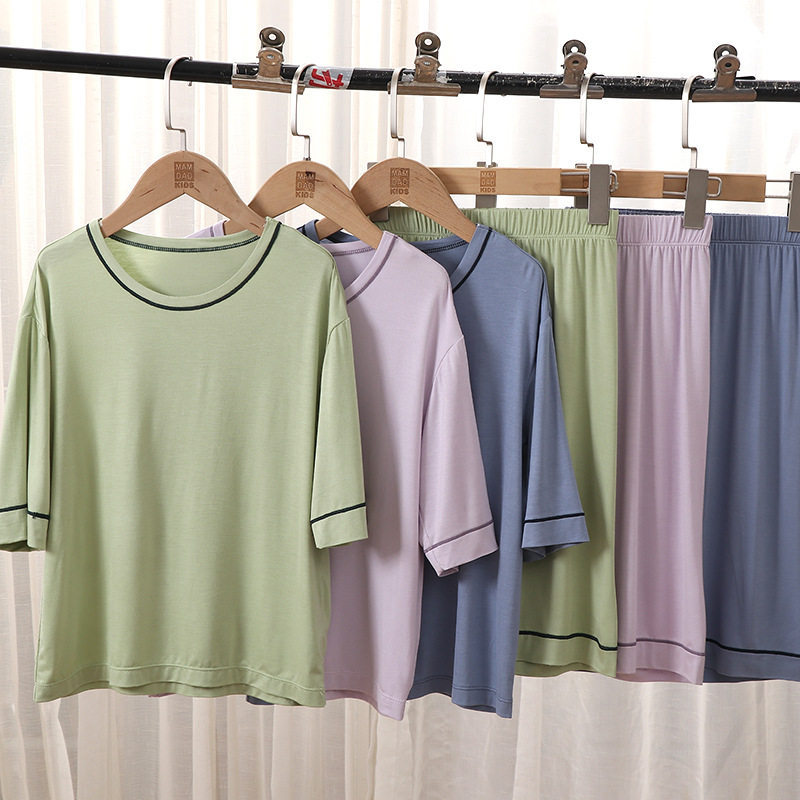 儿童家居服男女童套装宝宝睡衣空调服短袖短裤a类夏天防蚊