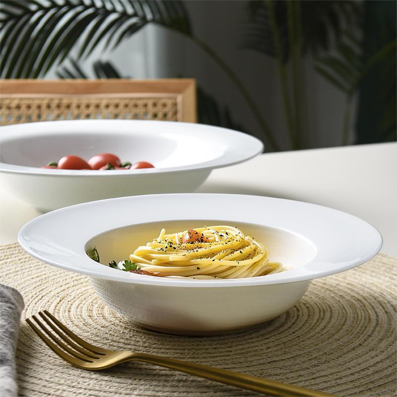 家用深盘草帽盘骨瓷西餐
