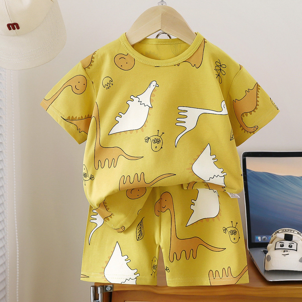 儿童短袖套装纯棉夏季男童夏装服装韩版宝宝衣服女童t恤童装