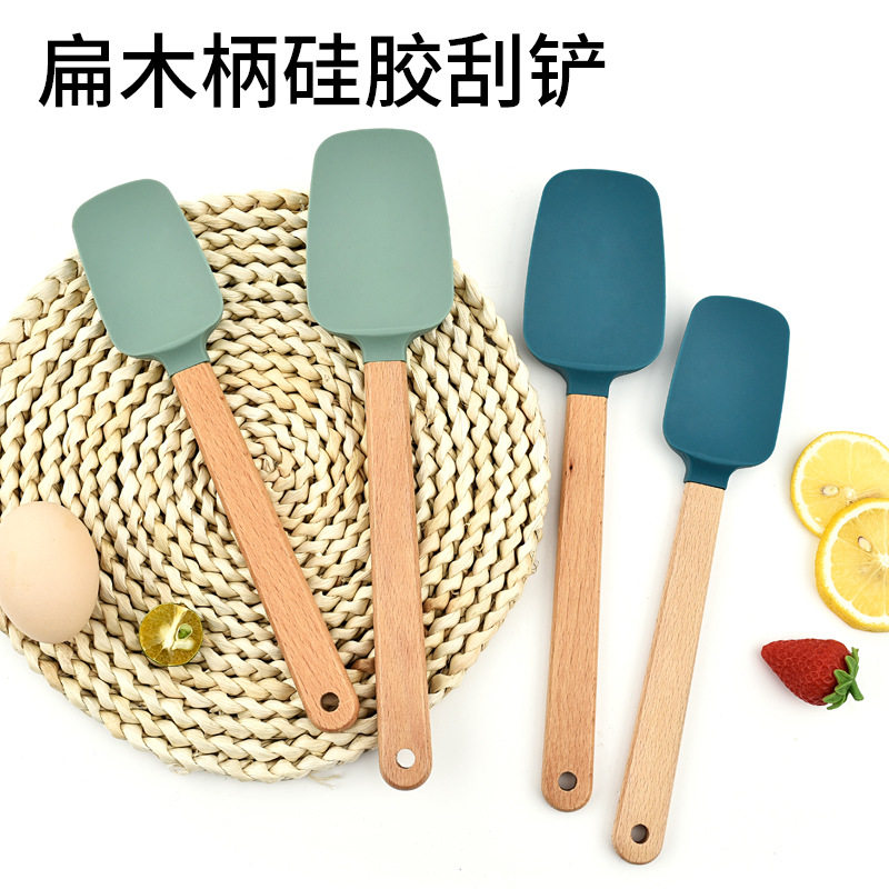 扁木柄硅胶刮铲奶油刮刀分体式刮板铲蛋糕抹刀烘焙铲刀