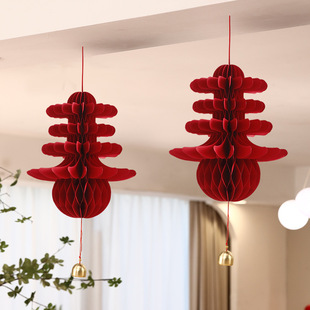 2026马年蜂窝灯笼挂饰新款春字装饰挂件喜迁新年气氛家用布置用品