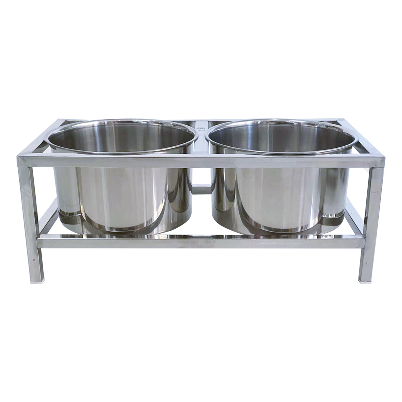 狗盆不锈钢狗碗固定狗喝水筒桶防打翻双碗护颈狗食盆狗用品大型犬