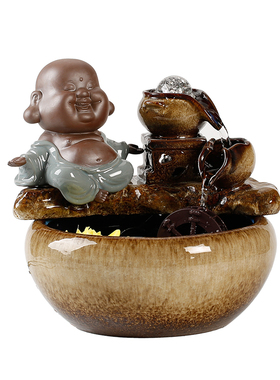 循环流水摆件客厅办公室玄关桌面家居景观招财装饰品乔迁开业礼品