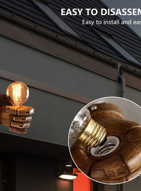 Retro Resin Fist Wall Lamp Bulb Sconces Fixture Home Resin L