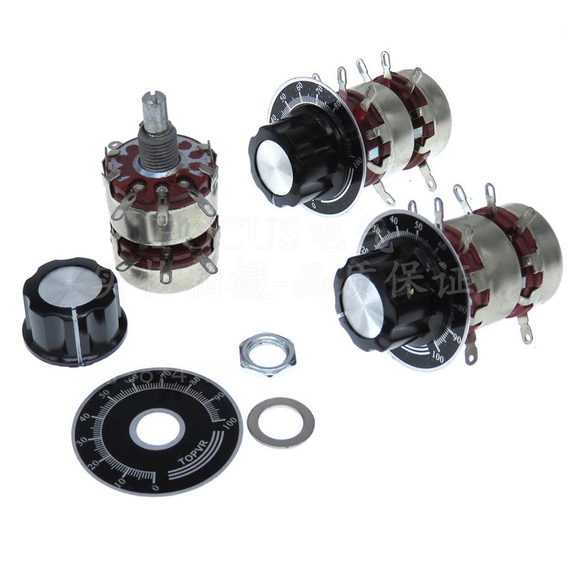 。WTH118-2L 2W 碳膜双联电位计 双层同轴1K 2K2 4K7 10K 100K 47