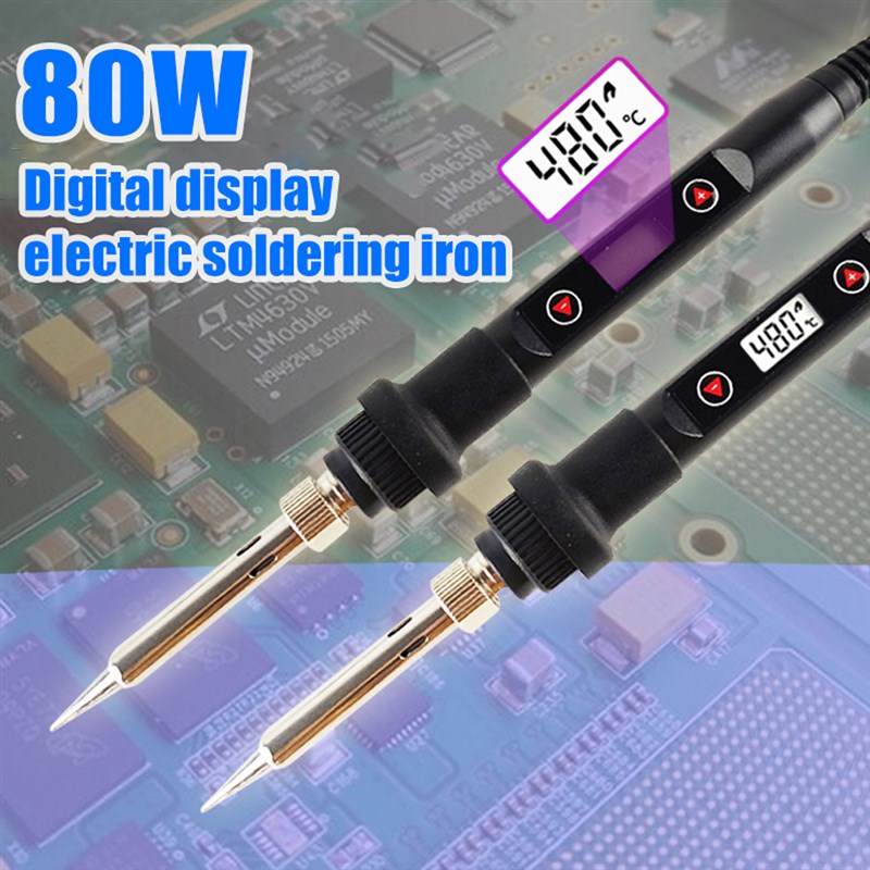 80W Electric Soldering Iron Anti-hot LCD Digital Display 180