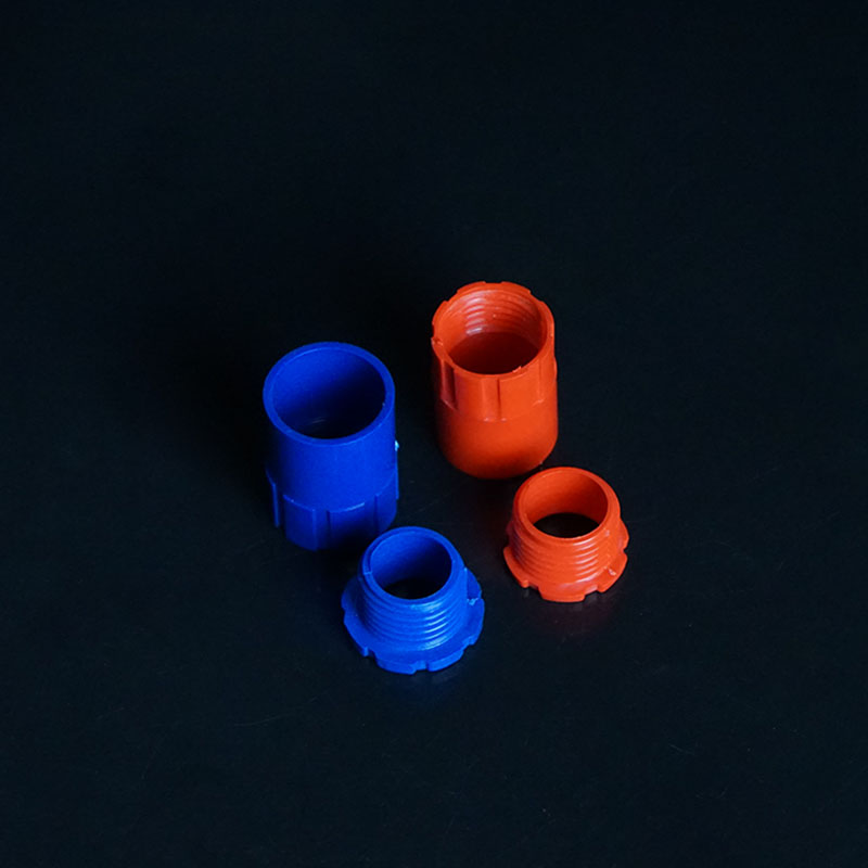PVC电工管件红蓝白16 20 25锁头加长厚接头锁母4分杯梳86暗盒锁扣