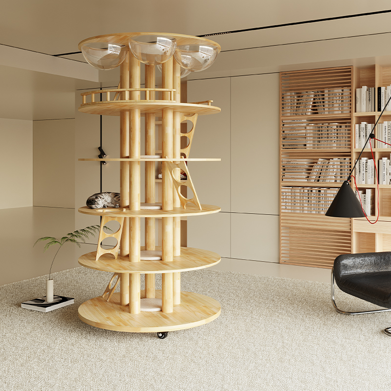 猫爬架猫窝猫树一体超大型全实木猫展示台豪华猫房子猫别墅通天柱