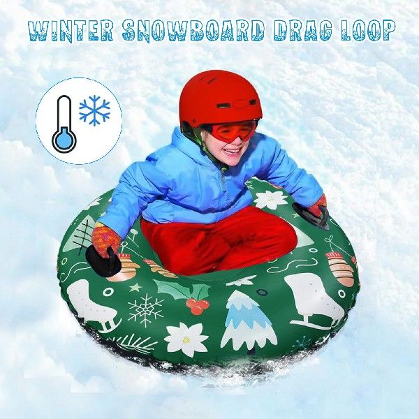 Skiing Board with Double Handle Inflatable Skiing Tire