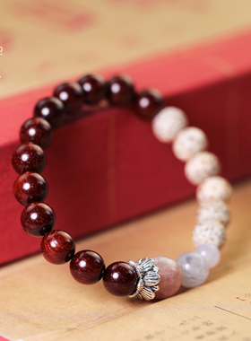 禅木匠正宗印度小叶紫檀手串佛珠女款檀木星月菩提子古风饰品手链