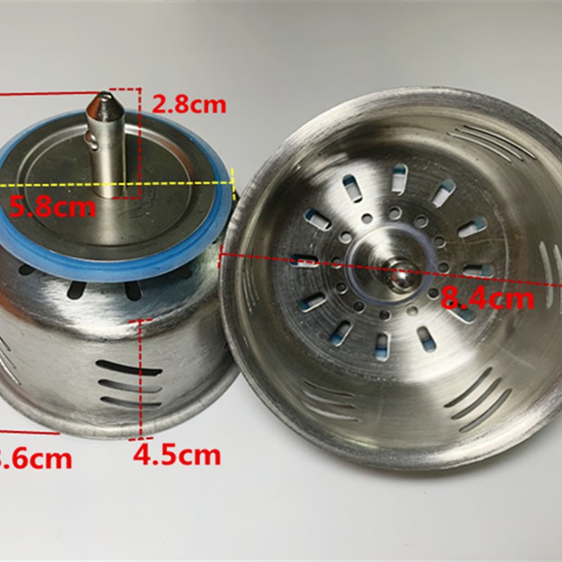 不锈钢水槽提笼厨房水槽下水器洗菜盆配件 双隔渣提篮