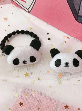 Hair accessories cute panda hair clip soft sprouting ring ru