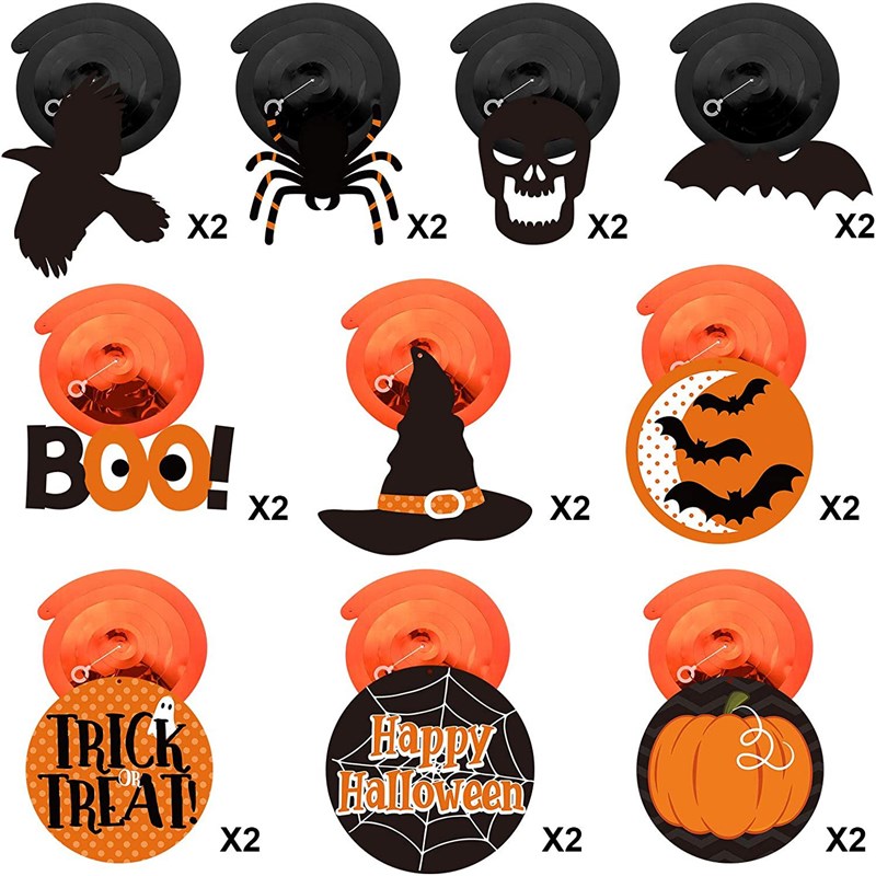 Halloween Theme Witch Bat Pumpkin Ghost Spider Spiral Pendan