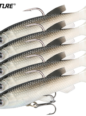 5 Pieces Soft Fishing Lure Wobbler Swimbait Silicone Isca Ar