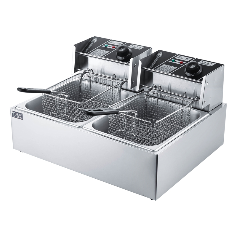 途厨油炸锅商用双缸油电炸锅单缸电炸炉大容量炸鸡排机器煤气燃气
