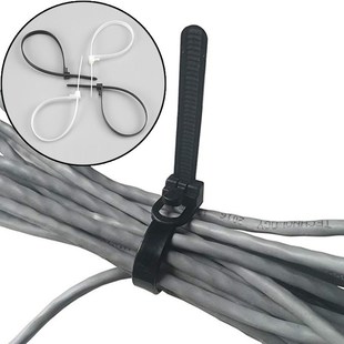 100pcs Reusable Nylon Cable Tie May Loose Slipknot Tie Reusa