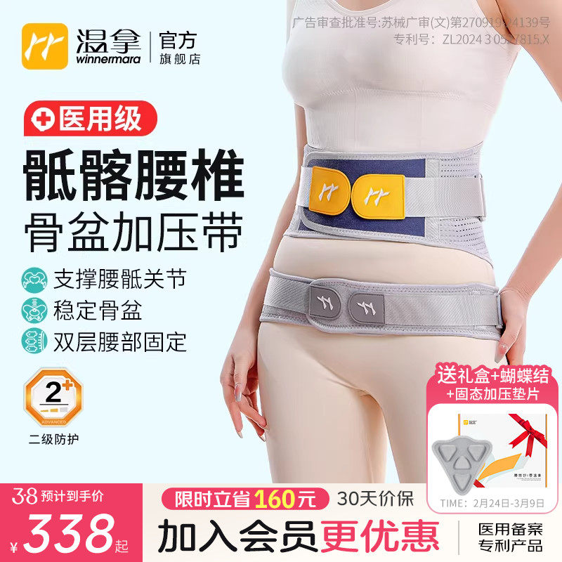 温拿医用级腰椎间盘突出护腰带骶髂关节护具护髋骨盆前倾矫正Y03