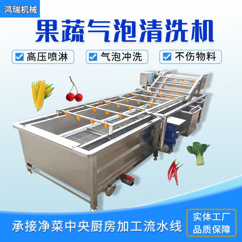 果蔬自动连续气泡清洗机净菜预制菜清洗设备大型商用洗菜机