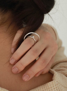 LAKICKZ  几何设计感戒指女复古小众设计指环夸张嘻哈个性食指戒