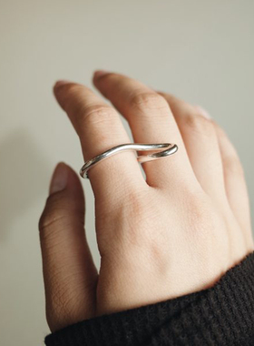 LAKICKZ 冷淡风三环戒指交叉小众轻奢气质食指戒指环个性不规则女