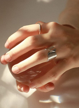 LAKICKZ 通勤潮流百搭个性戒指女小众设计高级感食指戒时尚饰品女