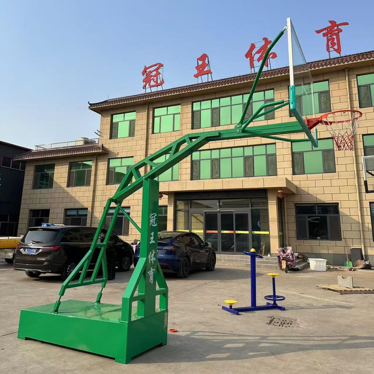 家用篮球架钢化玻璃篮板静电喷塑工艺移动式篮球架室内